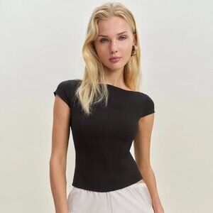 Reformation Yvette Top Black - Size 4